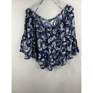 Likely Off The Shoulder Short 3/4‎ Sleeves Size L Top Bohemian Coastal Cottage